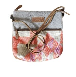 Myra Leather and Canvas Crossbody Bag